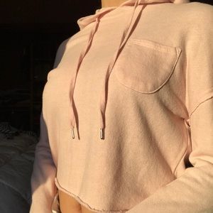 Tilly’s Full Tilt Pink Hooded Crop Hoodie
